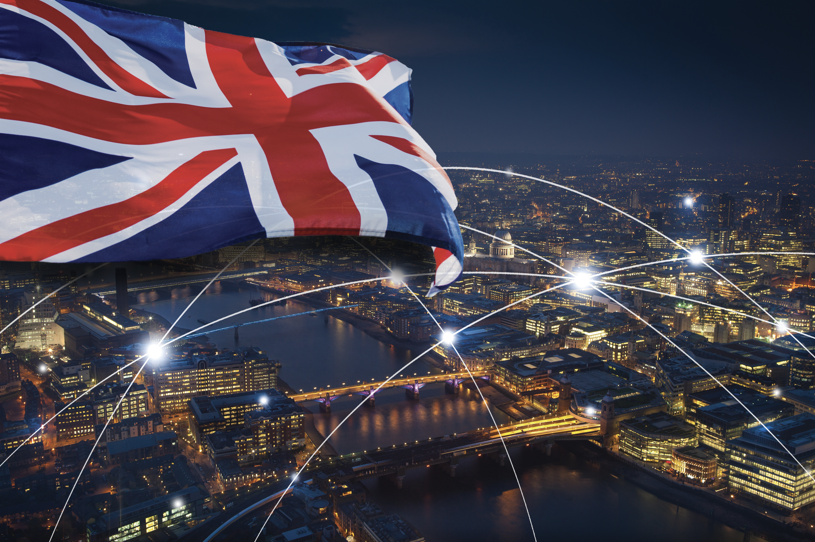 British Flag over London